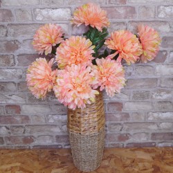 Artificial Pompom Chrysanthemum Peach 80cm - C239 AA4
