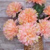 Artificial Pompom Chrysanthemum Peach 80cm - C239 AA4 Artificial Pompom Chrysanthemum Peach 80cm - C239 AA4