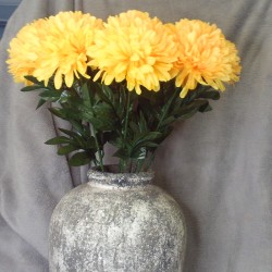 Pompom Chrysanthemum Carnival Yellow 80cm - C138 D4