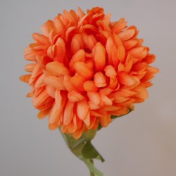 Artificial Pompom Chrysanthemum Orange 65cm - C241 D1