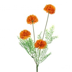 Artificial Pompom Chrysanthemum Spray Orange 48cm - C070 D2