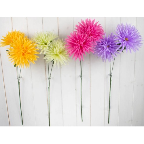 Artificial Spider Chrysanthemums Yellow 64cm - S134 S3