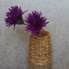 Artificial Spider Chrysanthemums Aubergine with Green Leaves 64cm - S108 