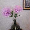 Artificial Spider Chrysanthemums Mauve with Green Leaves 64cm - S096 P4