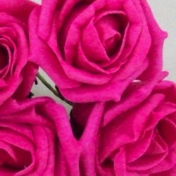 Colourfast Cottage Foam Roses Bundle Hot Pink 6 Pack 24cm - R386 U1