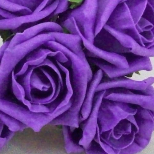 Colourfast Cottage Foam Roses Bundle Purple 6 Pack 24cm - R387 U3