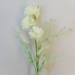 English Meadow Artificial Flowers Ivory Cornflowers 60cm - C124 FF3