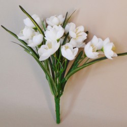 Artificial Crocus Plants White 23cm - C236 BX5