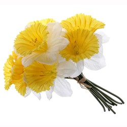 Artificial Daffodils Bundle 9 Stems White 33cm - D009 F4