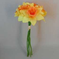 Artificial Daffodils Bundle Yellow Orange 6 Stems 34cm - D023 EE2