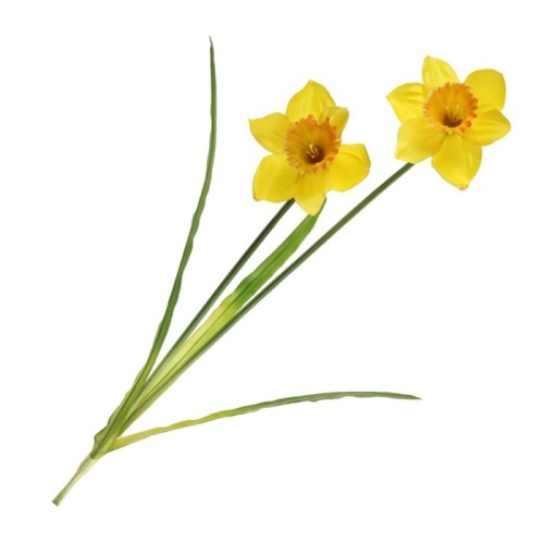 Artificial Daffodil Yellow 2 Flowers 59cm - D082 E2