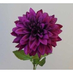 Artificial Dahlia Aubergine Purple 66cm - D184 