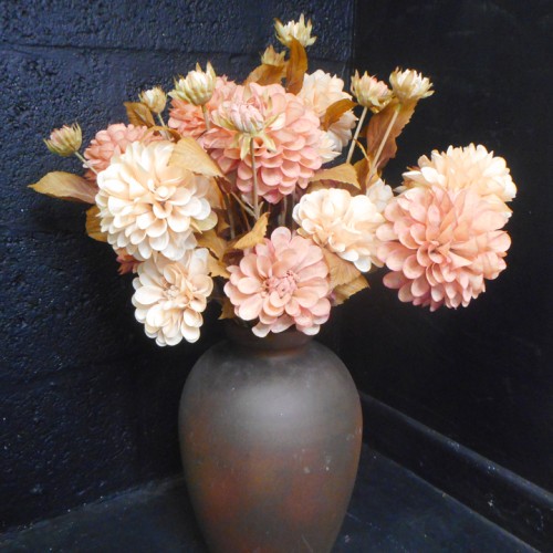 Artificial Dahlias Spray Peach 66cm - D040 D1