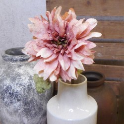 Antique Dahlia Dusky Pink 65cm | Faux Dried Flowers - D193 O4