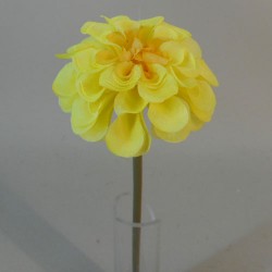 Mini Artificial Dahlias on Short Stem Yellow 24cm - D037 GG3