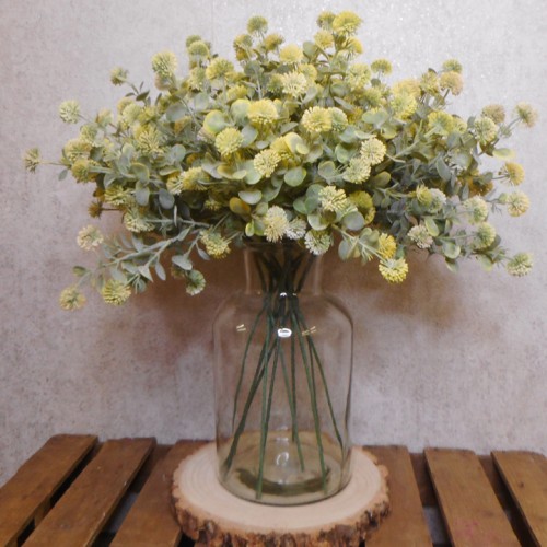 Artificial Floss Flowers Yellow 56cm - F057 F4