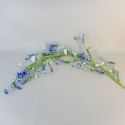 English Garden Flowers Garland Blue 90cm - MED011 KK1