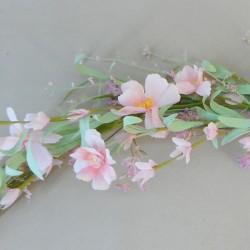English Meadow Flower Garland Blush Pink Flowers 85cm - MED014 BB4