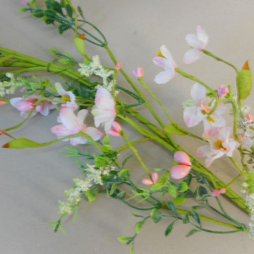 English Garden Flowers Garland Pink 90cm - MED013 KK1