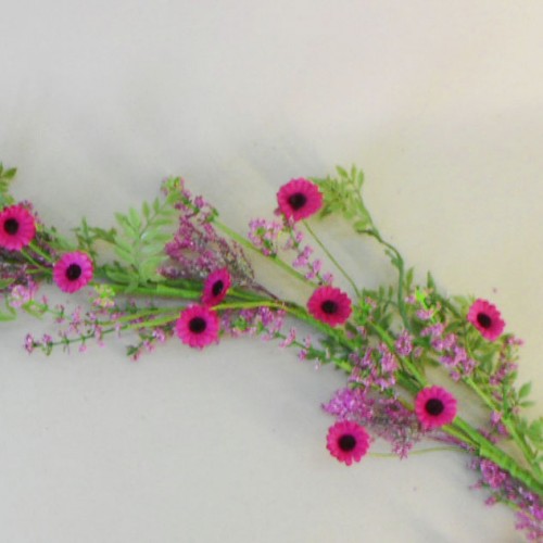 English Meadow Flower Garland Pink Flowers 85cm - MED015 AA4