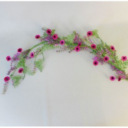 English Meadow Flower Garland Pink Flowers 85cm - MED015 AA4