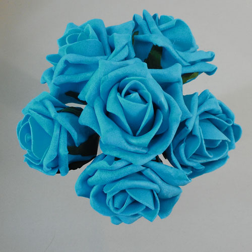 Colourfast Cottage Foam Roses Bundle Petrol Blue 6 Pack 24cm - R211 U4