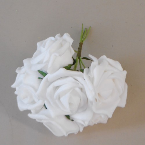 Colourfast Cottage Foam Roses Bundle White 6 Pack 24cm - R639 Us