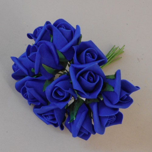 Colourfast Foam Rose Buds Royal Blue 12 pack 20cm - R601 T4