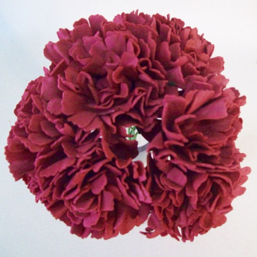 Foam Carnations Posy Burgundy 6 Pack 22cm - C216 BX6