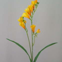 Artificial Freesias Stem Yellow Flowers 65cm - F046 H4