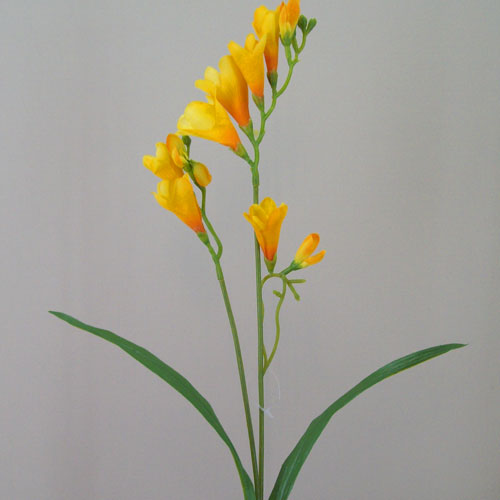 Artificial Freesias Stem Yellow Flowers 65cm - F046 H4