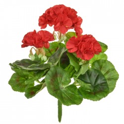 Artificial Geranium Plants Red 23cm - G095 H1