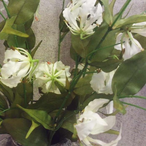 Silk Gloriosa Flame Lily White 98cm - G077 E3