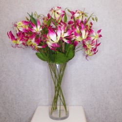 Artificial Gloriosa Flame Lily Pink and White 80cm - G012 E1
