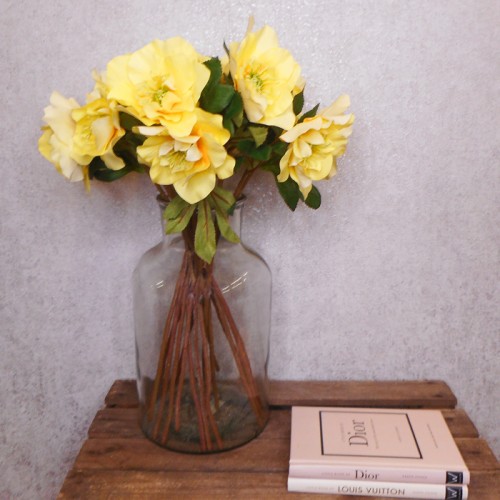 Artificial Hellebore Stem Yellow 49cm - H186 E3