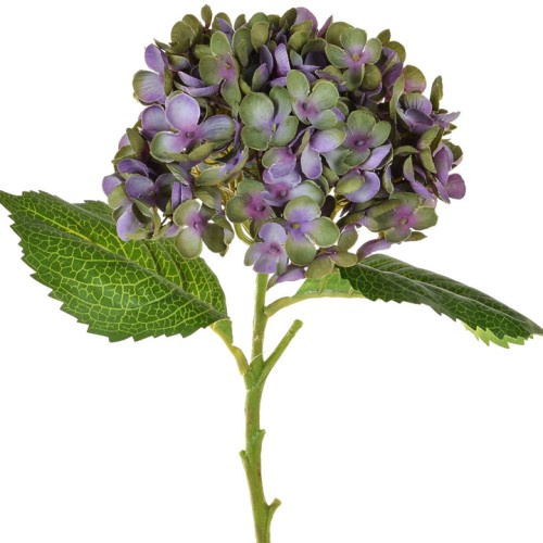 Artificial Hydrangeas Green Purple 52cm - H124 G4 Artificial Hydrangeas Green Purple 52cm - H124 G4