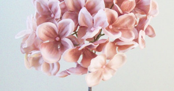 Artificial Hydrangea Blush Pink Peach Artificial Flowers