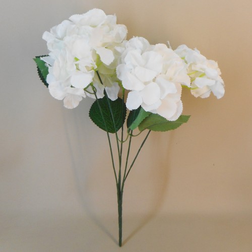 Artificial Hydrangeas Bush White 50cm - H030 DD2