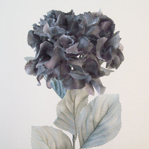 Artificial Hydrangeas Grey with Grey Leaves 71cm - H046 E3