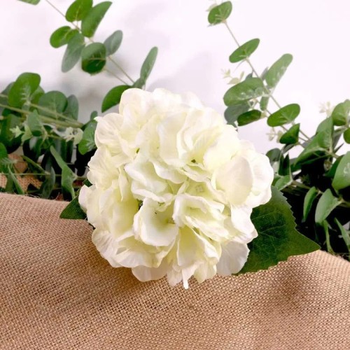 Artificial Hydrangeas Cream Short Stem 35cm - H206 FF3