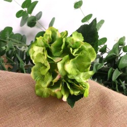 Artificial Hydrangeas Green Short Stem 35cm - H207 FF3