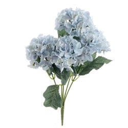 Artificial Hydrangeas Bush Pale Blue with UV Protection 43cm - H177 