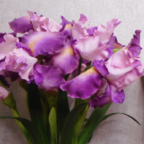 Large Flag Iris and Bud Pink 90cm - IR009 EE1 Large Flag Iris and Bud Pink 90cm - IR009 EE1