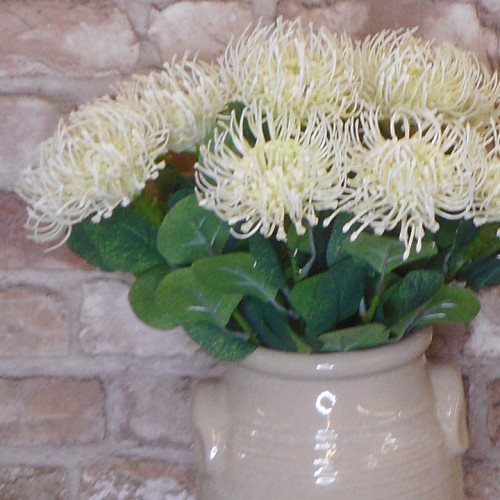 Artificial Leucospermum Protea Cream 45cm - L051 O3