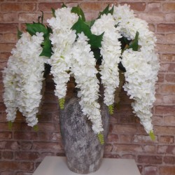 Large Artificial Lilac Blossom White Flowers 116cm - L144 S1