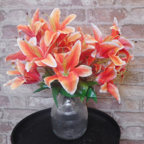 Artificial Flowers Posy | Orange Lilies 40cm - L106 JJ3 Artificial Flowers Posy | Orange Lilies 40cm - L106 JJ3