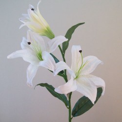 Real Touch Artificial Casablanca Lilies White 86cm - L036 KK1