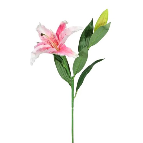 Rydal Real Touch Artificial Lilies Dark Pink 72cm - L016 