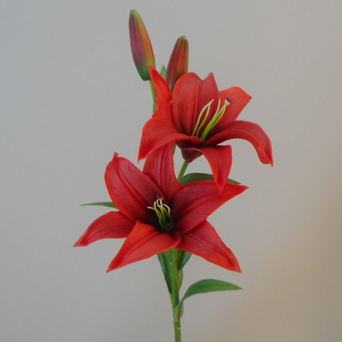 Real Touch Artificial Lily Red 65cm - L128 K1