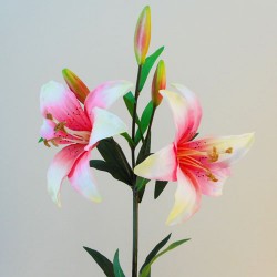 Silk Tiger Lilies Pink 77cm - L096 BX5